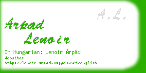 arpad lenoir business card
